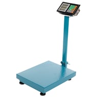 Cantar electronic comercial cu afisaj dublu, 300 Kg, platforma 40x50cm din otel striat, brat rabatabil, cu acumulator si brat rabatabil