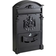 Cutie postala pentru interior / exterior, tabla otel, negru, 26 x 9 x 41 cm