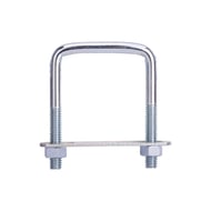 Brida prindere panouri gard zincata cu placuta si piulite pentru teava 40x40mm