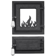 Set usa focar + cenusar pentru soba Evotools 660327, cu geam, 415x255 mm, Fonta