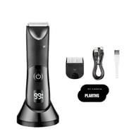 Masina de tuns profesionala, barba si corp, inghinal, rezistent la apa IPX7, reincarcabila, lumina led, 6000 rpm, cu stand, 2 arici prins parul, incarcare Type-C, negru