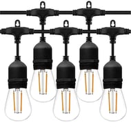 Ghirlanda luminoasa exterior, impermeabila, interconectabila, 10m, fasung E27, lumina calda, cu becuri incluse 4W