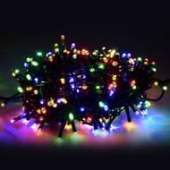 Instalatie de Craciun, 16 metri, 200 Leduri, Fir Negru, Instalatie Brad Multicolor