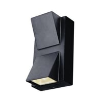 Aplica led de exterior, 2x5 W, negru, sticla si metal, culoare alb rece 6500K