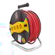 Prelungitor cu Tambur, 50 M, 3 x 2.5mm, 4 Prize, Maner Transport