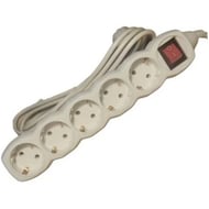 Prelungitor electric cu impamantare + intrerupator SPN2008 5 prize 5m 2200W