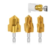 Set 3 burghie HSS otel, auriu, pentru tevi MMP/PVC/PPR pentru refolosirea tevilor de apa