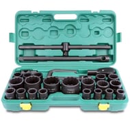 Trusa chei tubulare bihexagonale forta, 26 piese 21-65mm, 3/4 si 1 tol