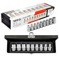 Set capete chei tubulare, Yato YT-0521, profil torx interior E10-E24 mm, patrat 1/2 inch, 9 bucati