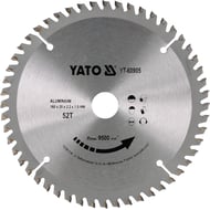 Disc cu Vidia pentru Aluminiu Diametru 160mm, Interior 20mm, 52 Dinti, YATO YT-60905