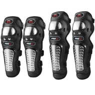 Set protectii moto, genunchere si cotiere, prindere Velcro, benzi elastice, protectie aluminiu, ventilate