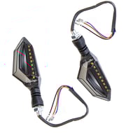 Set 2 semnalizari moto cu led 12V, semnalizare galbena si pozitie alba