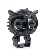 Proiector led Off-Road, moto, ATV cu lupa 50W, 12V - 24V, model bufnita, 2 faze alb si galben