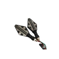 Set 2 semnalizari moto cu led 12V, semnalizare galbena dinamica, lumina zi alba, model FS-1213