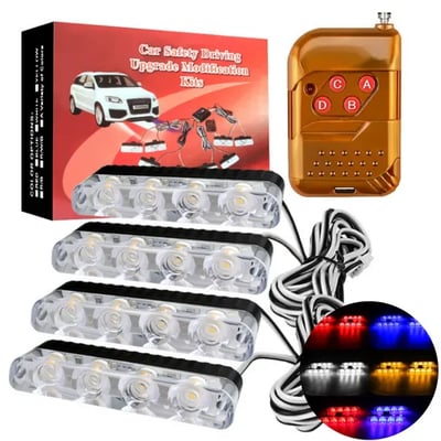 Set de 4 stroboscoape galben avertizare gabarit