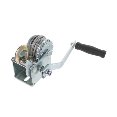 Troliu manual 2500 LBS (1150 Kg) cablu din otel 5 mm x 10m, frana activa cu clichet