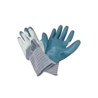 Manusi protectie cu strat cauciuc, poliester/latex, marimea 10, gri + albastre