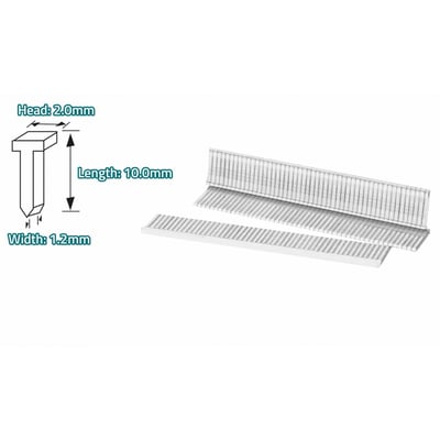 Cuie L10mm, W1.2mm pentru pistol pneumatic, 5000 buc Total THT39105