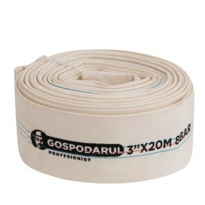 Furtun pompieri textil, Panzat, PVC interior, 3'', ø 75mm, 8 Bar tip B 20m