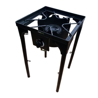 Pirostrie StarCook, reglabila pe inaltime, arzator de mare putere din fonta, picioare detasabile, zona mare de gatit