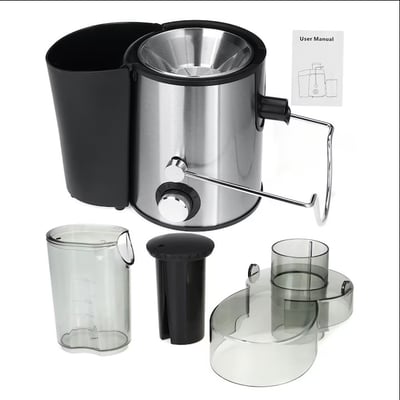 Storcator electric pentru fructe si legume, 800W, recipient 500ml, negru-gri