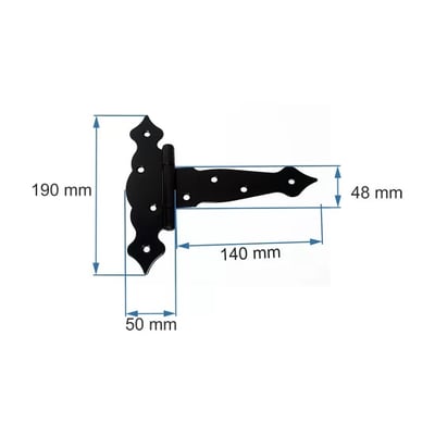 Balama ornamentala pentru porti si usi, culoare negru, 140x50x48x2.5mm