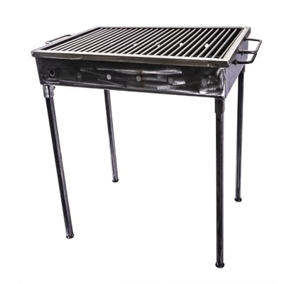 Gratar Romanesc de gradina fix si mobil 60x40 cm, fabricat manual, sita din inox