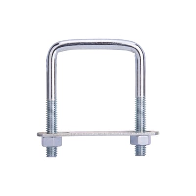 Brida prindere panouri gard zincata cu placuta si piulite pentru teava 40x40mm