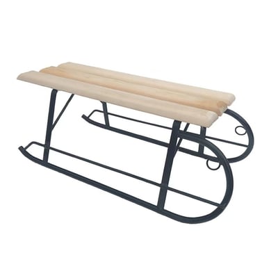 Sanie din metal si lemn de fag, lungime 73 cm