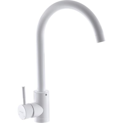 Baterie bucatarie, MIXXUS SUS-011, stativa, monocomanda, alama, granit alb, racorduri incluse