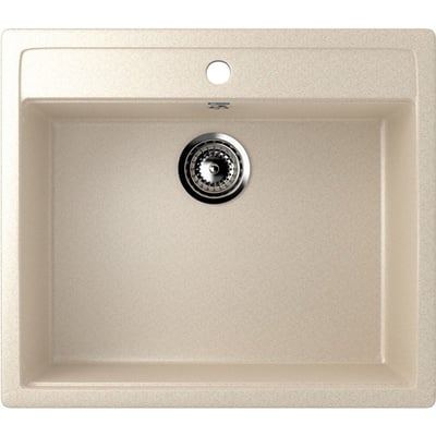 Chiuveta bucatarie compozit de marmura Ulgran U-104-328, bej, patrata, fara picurator