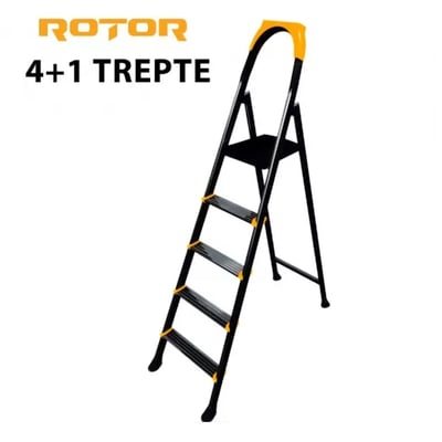 Scara metalica vopsita, 4 trepte + platforma cu sistem antialunecare, Rotor