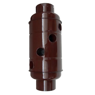 Burlan recuperator caldura, Rotund Email, otel, diametru 120 mm, maro