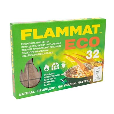 Pastile ecologice de aprins focul pentru gratar, sobe, fara miros, 32 bucati, Flammat, GF-1717