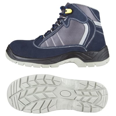 Bocanci de protectie cu bombeu metalic, talpa Injectata PU, piele intoarsa ETP