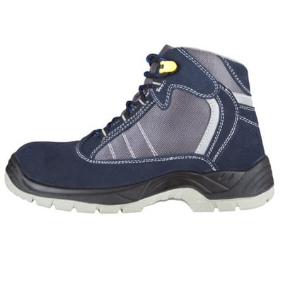 Bocanci de protectie cu bombeu metalic, talpa Injectata PU, piele intoarsa ETP