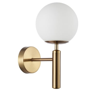 Aplica de perete aurie cu abajur alb