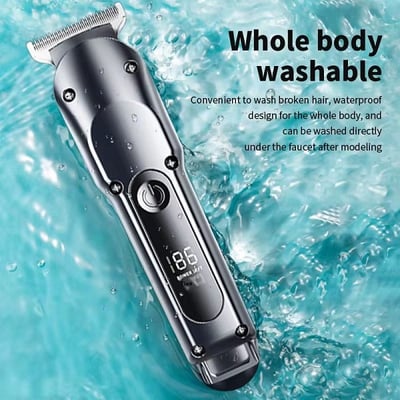 Masina de tuns profesionala, afisaj LED, 4 gratare 1-4 mm, incarcare type C, gri