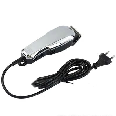 Masina de tuns profesionala cu fir, lama inox, acumulator 1200mah, 8 gratare premium, gri crom