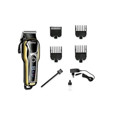 Masina de tuns profesionala, cu acumulator, putere 5w, 4 piepteni, afisaj LED, Wireless, 1000mAh