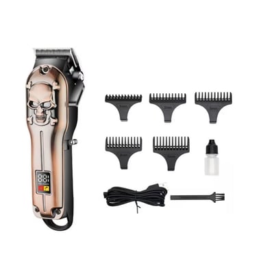 Masina de tuns profesionala, cu acumulator, 5 piepteni, afisaj LED, Wireless, carcasa metalica, 1200mAh, 1-5mm