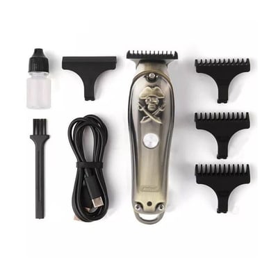 Masina de tuns profesionala, cu acumulator, 6000 rpm, cu 4 piepteni Wireless, 2500mAh, gri