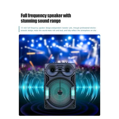 Boxa Portabila, 25W, Bluetooth V5.1, Usb, TF Card, FM, 2400mah, microfon, telecomanda, HD Sound, negru