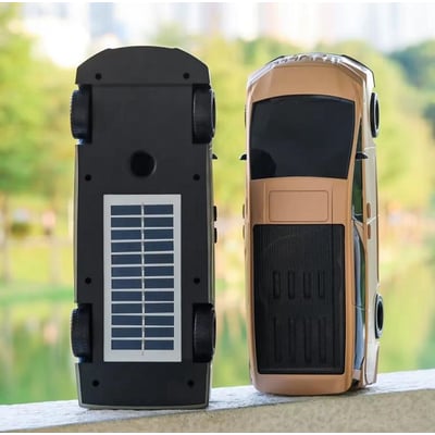 Boxa portabila, 12W, Bluetooth V5.0, Usb, TF Card, 1500mAh, incarcare solara, tip masina, albastru