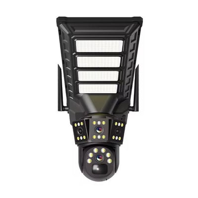 Camera de supraveghere video incorporata cu panou solar si lumina led, conexiune 4G sim slot, 3MP, 2 lentile, rotire 355°, senzor miscare, detectie umana, color night vision, alarma, ip66, microfon