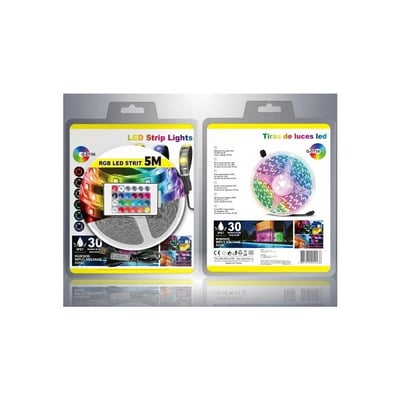 Banda LED impermeabila RGB cu telecomanda, mufa usb, lungime 5 metri