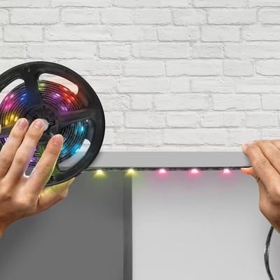 Banda led RGB, cu panou solar pentru exterior, lungime 5 metri