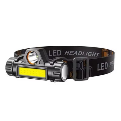 Lanterna de cap reincarcabila, LED + COB, 2 moduri de iluminare, 200lm