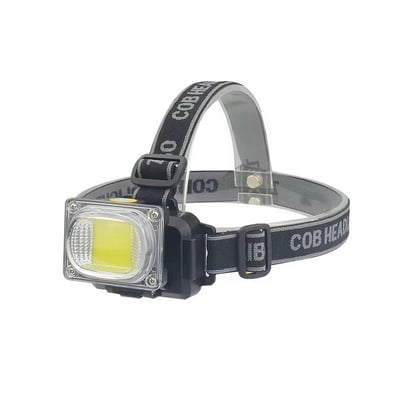 Lanterna de cap reincarcabila, 5w, LED + COB, 2 moduri de iluminare alb + stroboscop rosu, 200lm, ajustabil 180 grade 