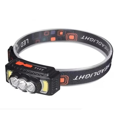 Lanterna De Cap Reincarcabila, LED + COB, 7 Moduri de Iluminare, 250lm